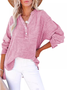 Chemises Femmes Décontracté Plain Printemps / Automne Polyester Col V Aucune élasticité Régulier Droit Boucle