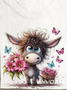 T-shirts Décontracté Été cheval Coton Quotidien Ample Droit Régulier Élasticité moyenne pour Femmes