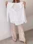 Deux Pièces Ensembles Décontracté Abstrait Printemps / Automne Polyester Micro-élasticité Ample Top Avec Pantalons Droit Régulier pour Femmes