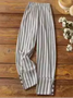 Pantalons Femmes Rayé Décontracté Printemps / Automne Polyester Naturel Ample Long Droit Régulier