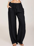 Pantalons Décontracté Plain Printemps / Automne Naturel Aucune élasticité Ample Pantalon droit Long Régulier pour Femmes