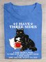 T-shirts Décontracté Été Chat Col Rond Régulier Droit Régulier Élasticité moyenne Oui pour Femmes
