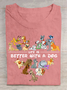 T-shirts Décontracté Été Chien Polyester Léger Micro-élasticité Manches Courtes Régulier Droit pour Femmes