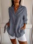 Chemises Décontracté Plain Printemps / Automne Polyester Quotidien Ample Manches Longues Régulier Droit pour Femmes