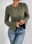 Chemisiers1 Décontracté Plain Printemps / Automne Polyester Naturel à Haute Élasticité Régulier Droit Régulier pour Femmes