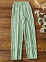 Pantalons Femmes Rayé Décontracté Printemps / Automne Polyester Naturel Ample Long Droit Régulier