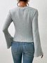 Chemisiers1 Décontracté Plain Printemps / Automne Polyester Naturel à Haute Élasticité Régulier Droit Régulier pour Femmes