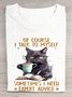 T-shirts Femmes Décontracté Été Lettres de texte Quotidien Ample Manches Courtes Régulier Élasticité moyenne Oui