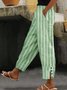 Pantalons Femmes Rayé Décontracté Printemps / Automne Polyester Naturel Ample Long Droit Régulier