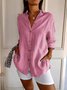 Chemises Décontracté Plain Printemps / Automne Polyester Quotidien Ample Manches Longues Régulier Droit pour Femmes