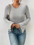 Chemisiers1 Décontracté Plain Printemps / Automne Polyester Naturel à Haute Élasticité Régulier Droit Régulier pour Femmes