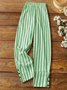 Pantalons Femmes Rayé Décontracté Printemps / Automne Polyester Naturel Ample Long Droit Régulier