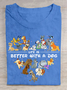 T-shirts Décontracté Été Chien Polyester Léger Micro-élasticité Manches Courtes Régulier Droit pour Femmes