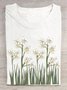T-shirts Décontracté Floral Été Coton Quotidien Col Rond Droit Régulier Oui pour Femmes
