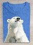 T-shirts Décontracté Imprimé d'Animal Été Coton Quotidien Ample Manches Courtes Régulier Élasticité moyenne pour Femmes