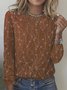 T-shirts Femmes Décontracté Floral Printemps / Automne Imprimé Micro-élasticité Quotidien Manches Longues Col Rond Régulier