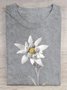 T-shirts Femmes Décontracté Floral Été Quotidien Ample Manches Courtes Col Rond Droit Oui