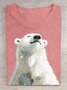 T-shirts Décontracté Imprimé d'Animal Été Coton Quotidien Ample Manches Courtes Régulier Élasticité moyenne pour Femmes