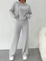 Deux Pièces Ensembles Décontracté Plain Printemps / Automne Naturel Quotidien Ample Jersey Manches Longues Top Avec Pantalons pour Femmes