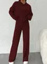 Deux Pièces Ensembles Décontracté Plain Printemps / Automne Naturel Quotidien Ample Jersey Manches Longues Top Avec Pantalons pour Femmes