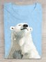 T-shirts Décontracté Imprimé d'Animal Été Coton Quotidien Ample Manches Courtes Régulier Élasticité moyenne pour Femmes