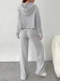 Deux Pièces Ensembles Décontracté Plain Printemps / Automne Naturel Quotidien Ample Jersey Manches Longues Top Avec Pantalons pour Femmes