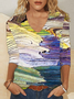 T-shirts Femmes Décontracté Abstrait Printemps / Automne Imprimé Quotidien Jersey Manches Longues Régulier Régulier
