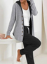Deux Pièces Ensembles Décontracté Plain Printemps / Automne Polyester Quotidien Ample Manches Longues Manteau avec Pantalons Régulier pour Femmes