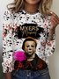 T-shirts Décontracté Printemps / Automne Imprimé de Lettre Motif Micro-élasticité Quotidien Manches Longues Régulier Droit Régulier pour Femmes