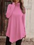 T-shirts Femmes Décontracté Plain Printemps / Automne Quotidien Manches Longues Mi-long Droit Régulier Élasticité moyenne
