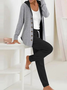 Deux Pièces Ensembles Décontracté Plain Printemps / Automne Polyester Quotidien Ample Manches Longues Manteau avec Pantalons Régulier pour Femmes