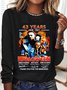T-shirts Femmes Décontracté Printemps / Automne Imprimé de Lettre Motif Micro-élasticité Quotidien Coupe Régulière Manches Longues Droit Régulier