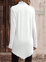 T-shirts Femmes Décontracté Plain Printemps / Automne Quotidien Manches Longues Mi-long Droit Régulier Élasticité moyenne