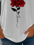 T-shirts Décontracté Floral Printemps / Automne Aucune élasticité Quotidien Standard Régulier Régulier T.-N.-L. pour Femmes
