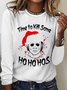 T-shirts Femmes Décontracté Printemps / Automne Imprimé de Lettre Motif Coton Micro-élasticité Coupe Régulière Manches Longues Col Rond Régulier