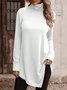 T-shirts Femmes Décontracté Plain Printemps / Automne Quotidien Manches Longues Mi-long Droit Régulier Élasticité moyenne