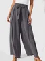 Pantalons Décontracté Plain Printemps / Automne Nœud Devant Aucune élasticité Quotidien Ample Pantalon droit Régulier pour Femmes