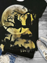 T-shirts Décontracté Été Lune Micro-élasticité Ample Manches Courtes Régulier Droit Régulier pour Femmes