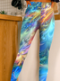 Pantalons De Yoga Femmes Décontracté Abstrait Toutes Les Saisons Naturel Léger Quotidien Jersey Pantalon coupe slim Long
