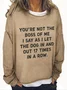 Sweat-shirts Femmes Décontracté Printemps / Automne Lettres de texte Aucune élasticité Quotidien Manches Longues en Mélangé de Coton Régulier Droit