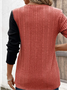 Chemisiers1 Décontracté Bloc de Couleur Printemps / Automne Micro-élasticité Quotidien Ample Jersey Régulier Régulier pour Femmes