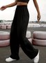 Pantalons Décontracté Plain Printemps / Automne à Haute Élasticité Quotidien Ample Jersey Long Régulier pour Femmes