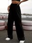 Pantalons Décontracté Plain Printemps / Automne à Haute Élasticité Quotidien Ample Jersey Long Régulier pour Femmes