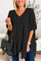 Pulls Décontracté Plain Automne Quotidien Manches Courtes Laine/Tricot Droit Élasticité moyenne Non pour Femmes
