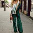 Deux Pièces Ensembles Femmes Décontracté Abstrait Printemps / Automne Polyester Naturel Micro-élasticité Top Avec Pantalons Droit Régulier