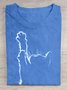 T-shirts Décontracté Été Chat Coton Ample Manches Courtes Régulier Élasticité moyenne Oui pour Femmes