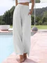 Pantalons Femmes Décontracté Plain Printemps / Automne Polyester Aucune élasticité Ample Taille Élastique Droit Régulier