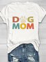 T-shirts Décontracté Été Lettres de texte Coton Quotidien Manches Courtes Droit Élasticité moyenne Oui pour Femmes