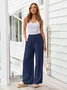 Pantalons Femmes Décontracté Plain Printemps / Automne Polyester Aucune élasticité Ample Taille Élastique Droit Régulier