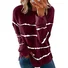 Sweat-shirts Rayé Décontracté Printemps / Automne Polyester Micro-élasticité Ample Manches Longues Droit Régulier pour Femmes